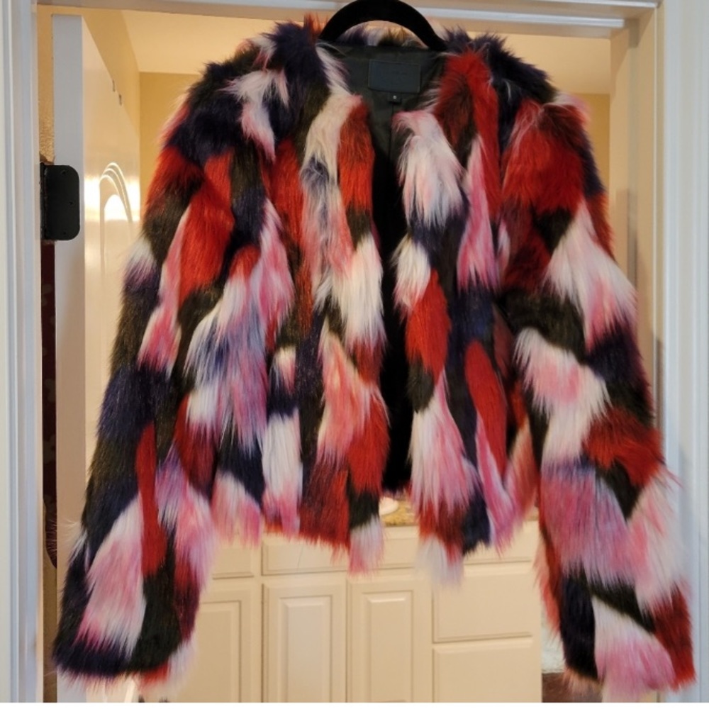 UGG limited edition W Lorrena Patchwork faux fur jacket multicolor